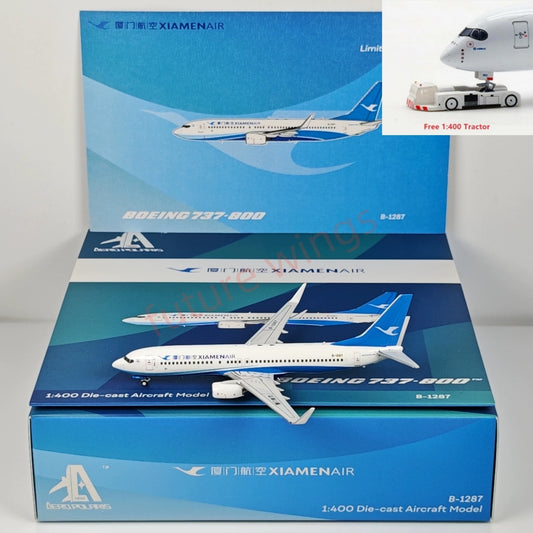 1:400 AeroPolaris Xiamen Airlines B737-800 B-1287 Aircraft Model+Free Tractor