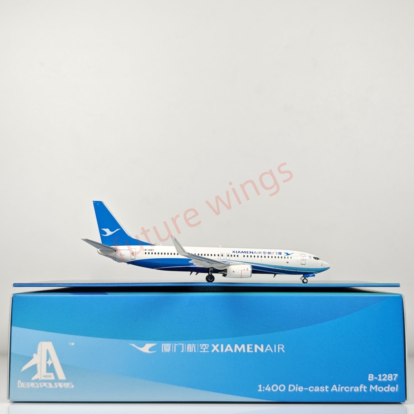 1:400 AeroPolaris Xiamen Airlines B737-800 B-1287 Aircraft Model+Free Tractor