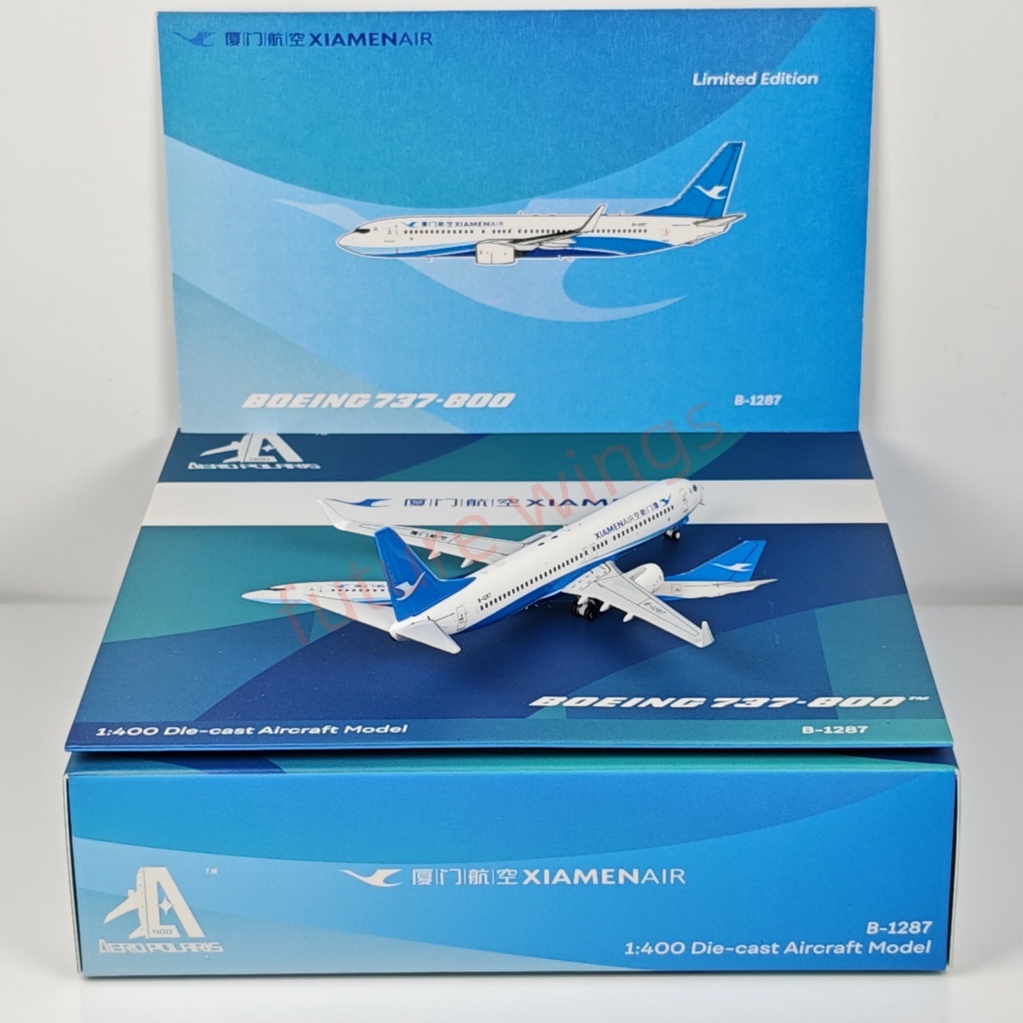 1:400 AeroPolaris Xiamen Airlines B737-800 B-1287 Aircraft Model+Free Tractor