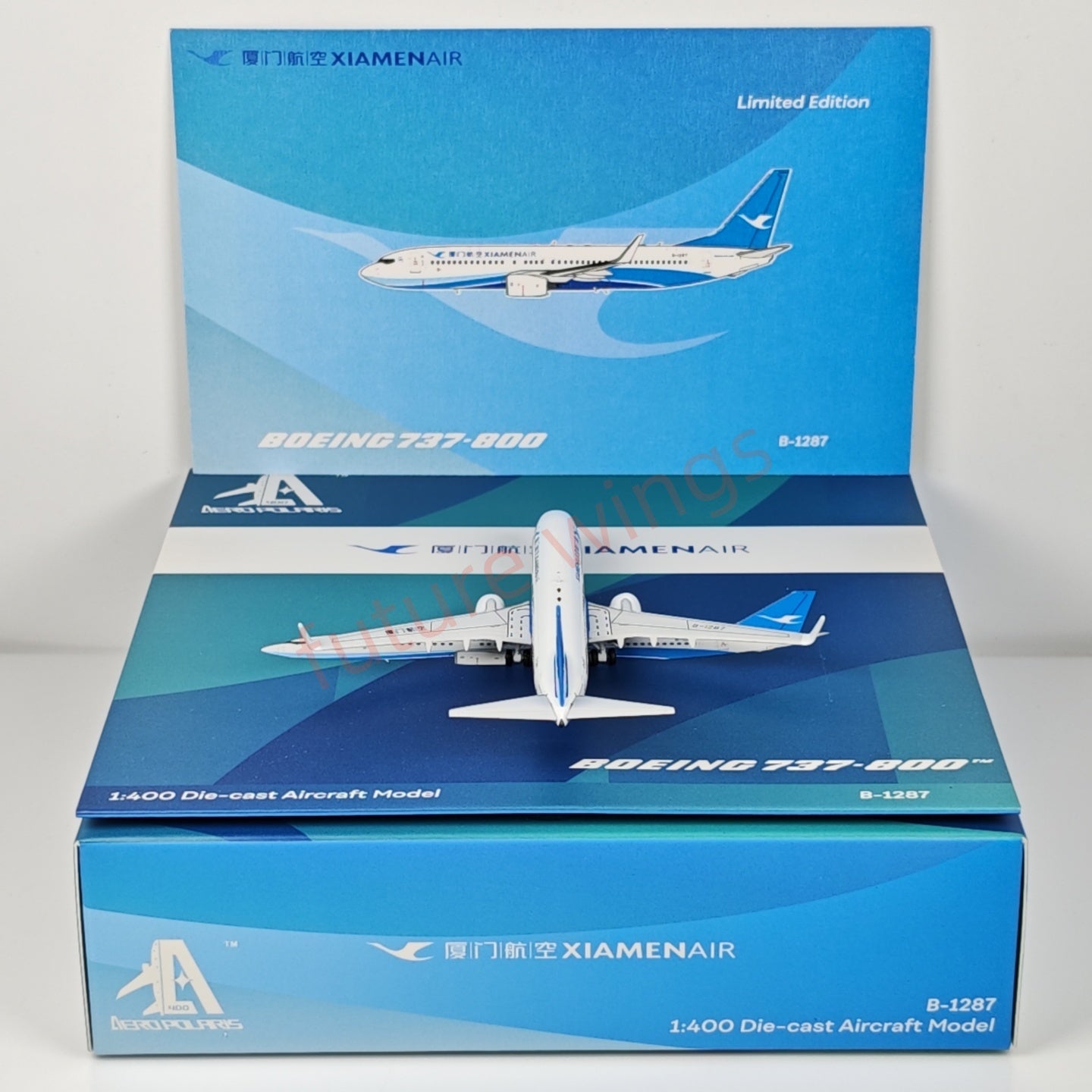1:400 AeroPolaris Xiamen Airlines B737-800 B-1287 Aircraft Model+Free Tractor