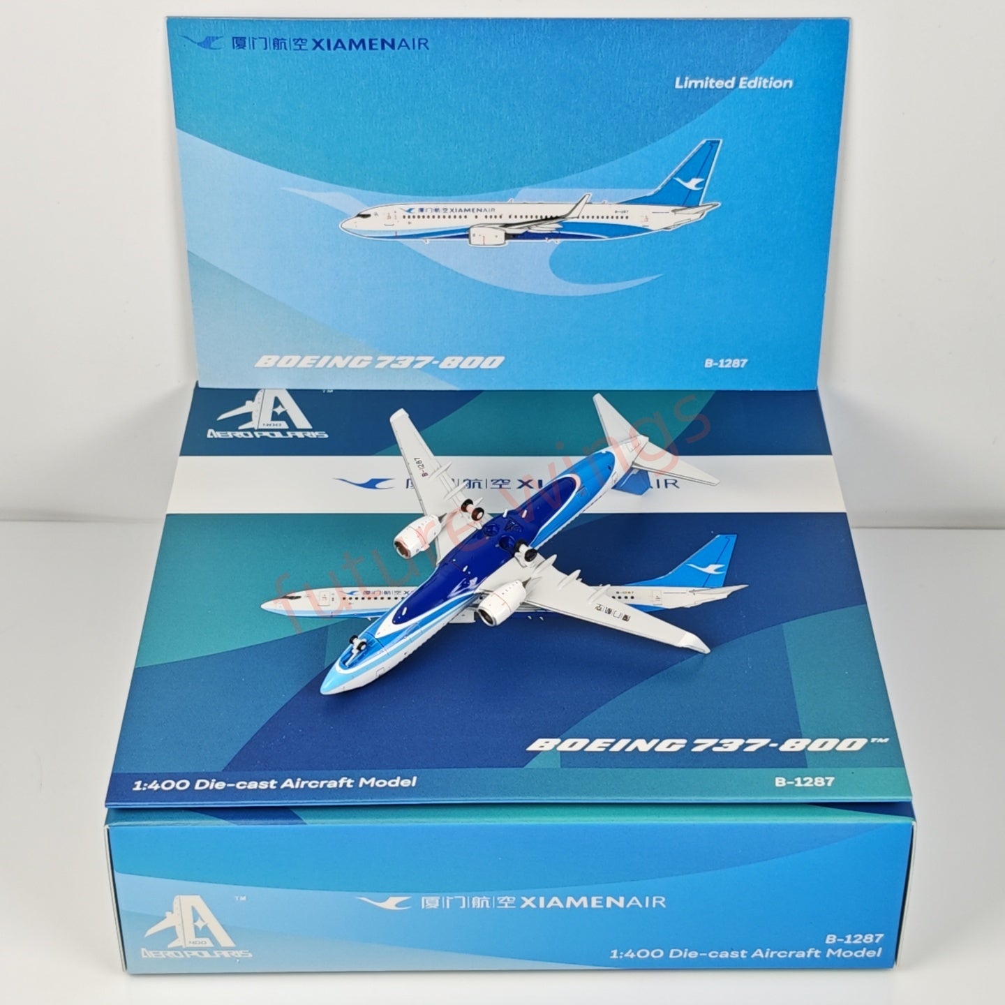 1:400 AeroPolaris Xiamen Airlines B737-800 B-1287 Aircraft Model+Free Tractor
