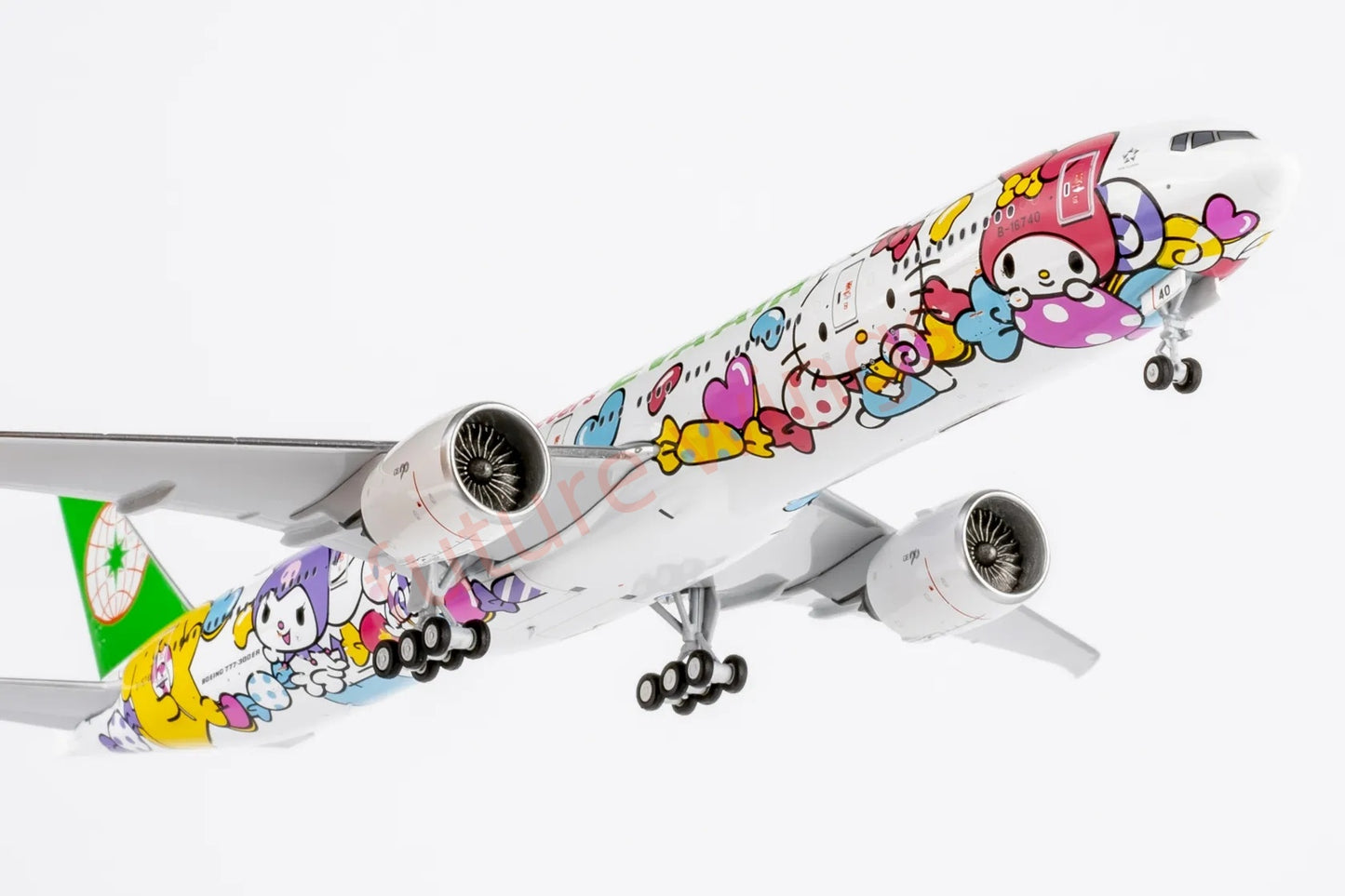 1:400 NG Models NG73074 EVA Air B777-300ER B-16740 "Hello Kitty" Aircraft Model+Free Tractor