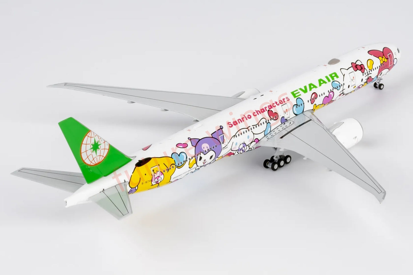 1:400 NG Models NG73074 EVA Air B777-300ER B-16740 "Hello Kitty" Aircraft Model+Free Tractor