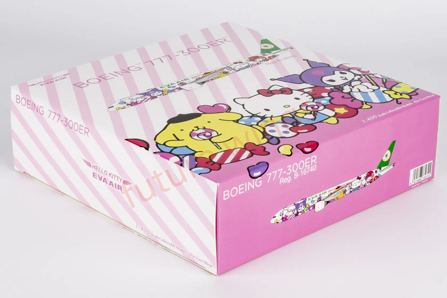 1:400 NG Models NG73074 EVA Air B777-300ER B-16740 "Hello Kitty" Aircraft Model+Free Tractor