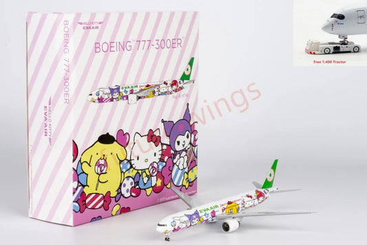 1:400 NG Models NG73074 EVA Air B777-300ER B-16740 "Hello Kitty" Aircraft Model+Free Tractor
