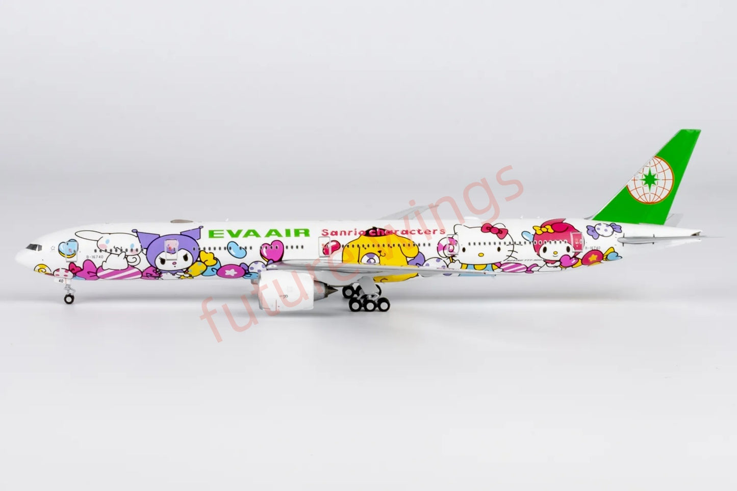 1:400 NG Models NG73074 EVA Air B777-300ER B-16740 "Hello Kitty" Aircraft Model+Free Tractor