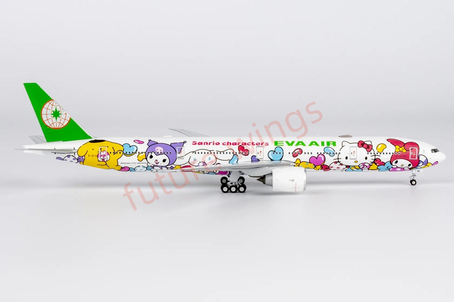 1:400 NG Models NG73074 EVA Air B777-300ER B-16740 "Hello Kitty" Aircraft Model+Free Tractor