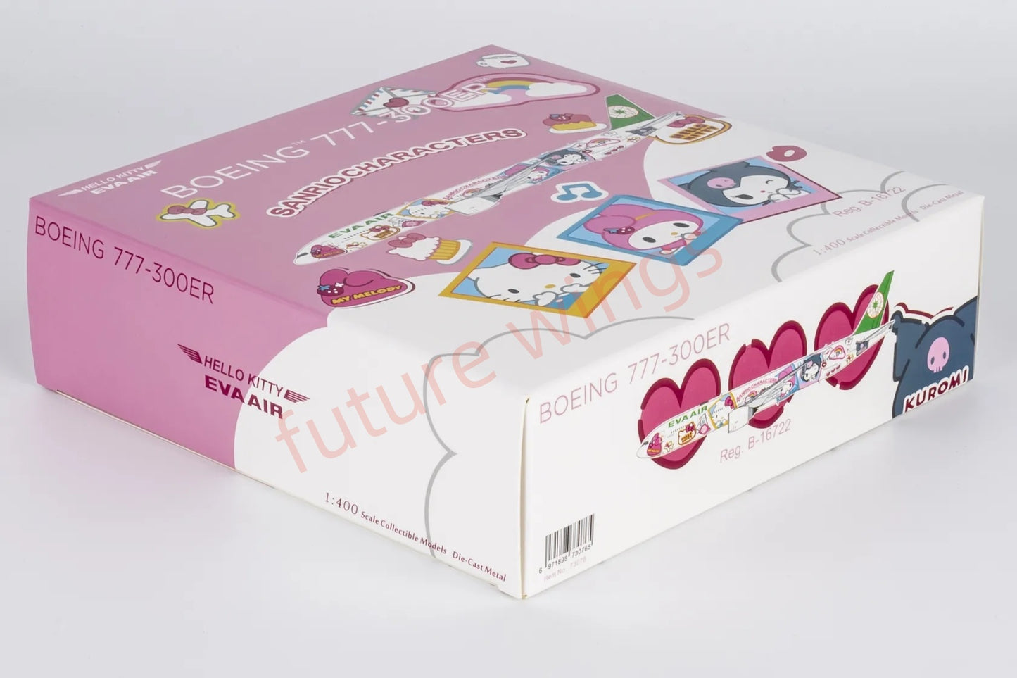 1:400 NG Models NG73076 EVA Air B777-300ER B-16722 "Hello Kitty" Aircraft Model+Free Tractor