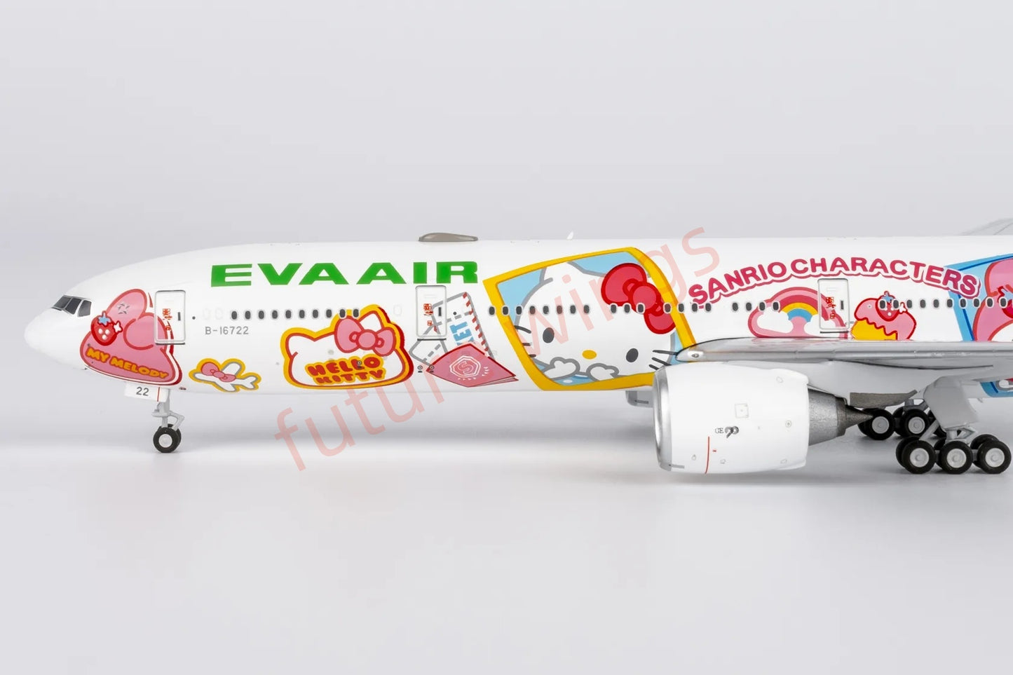1:400 NG Models NG73076 EVA Air B777-300ER B-16722 "Hello Kitty" Aircraft Model+Free Tractor