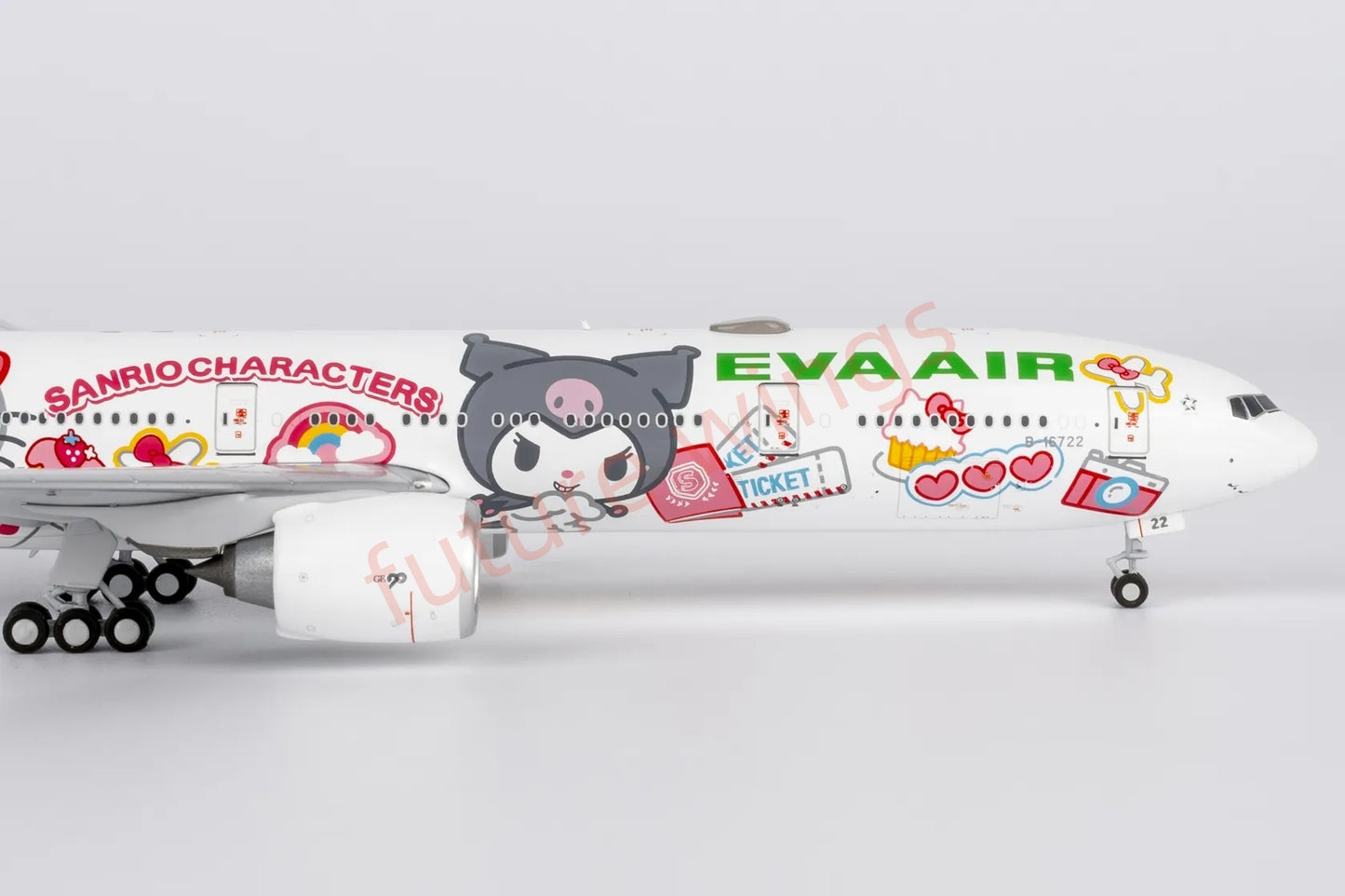 1:400 NG Models NG73076 EVA Air B777-300ER B-16722 "Hello Kitty" Aircraft Model+Free Tractor