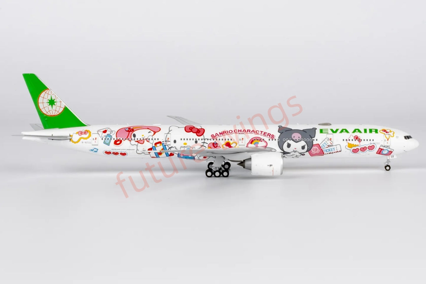 1:400 NG Models NG73076 EVA Air B777-300ER B-16722 "Hello Kitty" Aircraft Model+Free Tractor