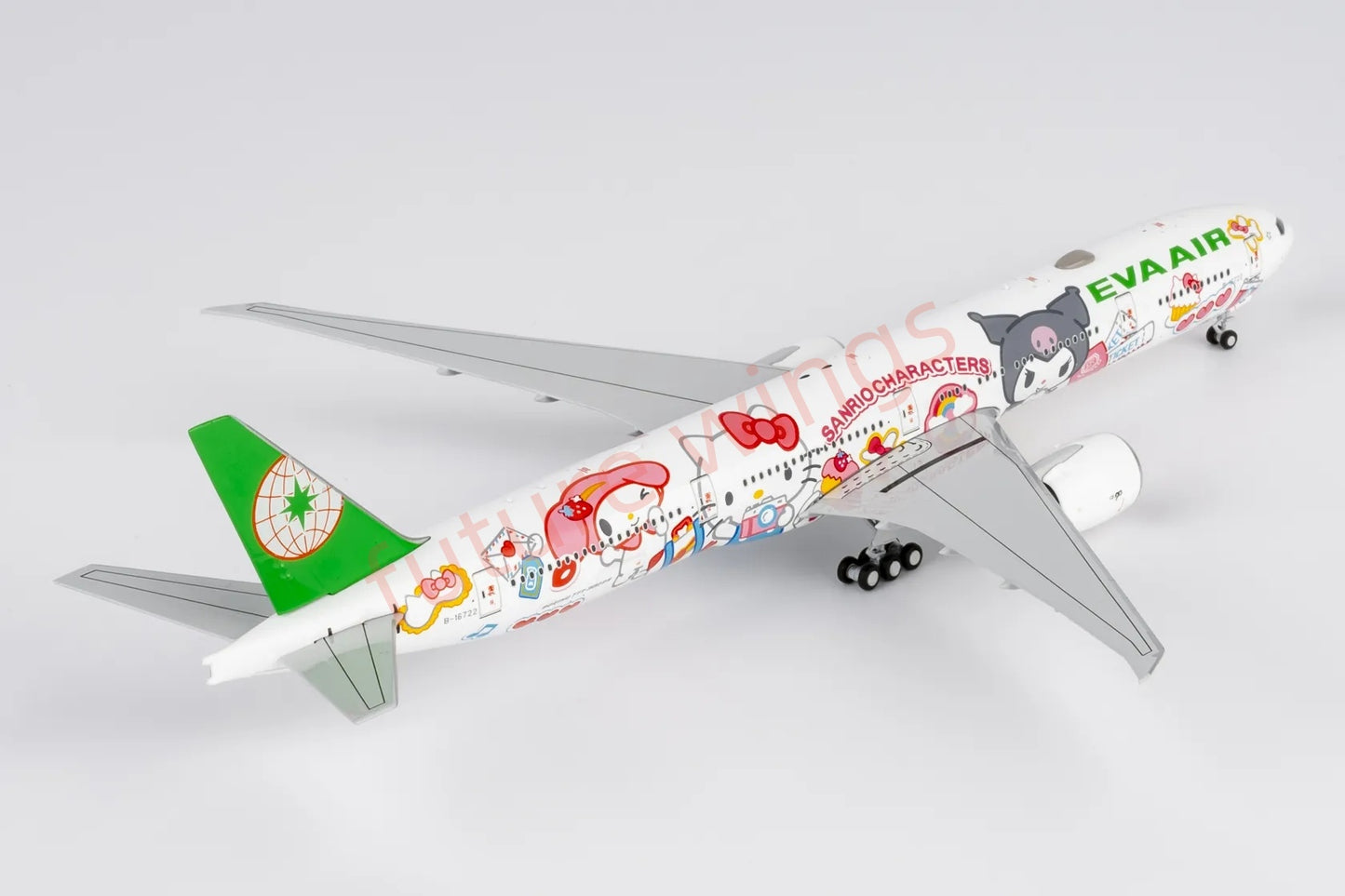 1:400 NG Models NG73076 EVA Air B777-300ER B-16722 "Hello Kitty" Aircraft Model+Free Tractor