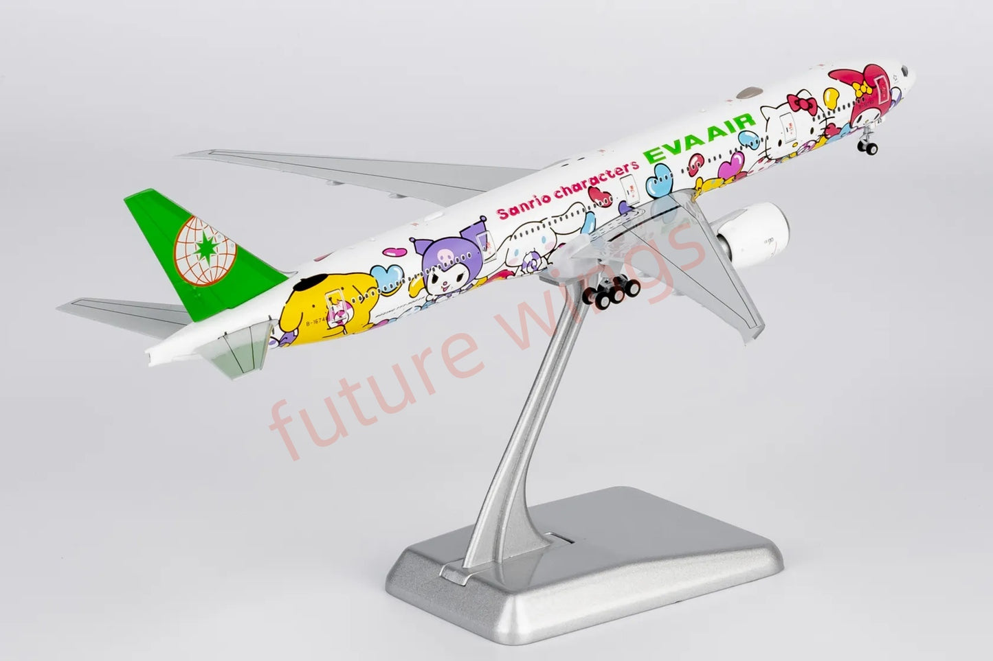 1:400 NG Models NG73073 EVA Air B777-300ER B-16740 "Hello Kitty""Luxury Package" Aircraft Model+Free Tractor