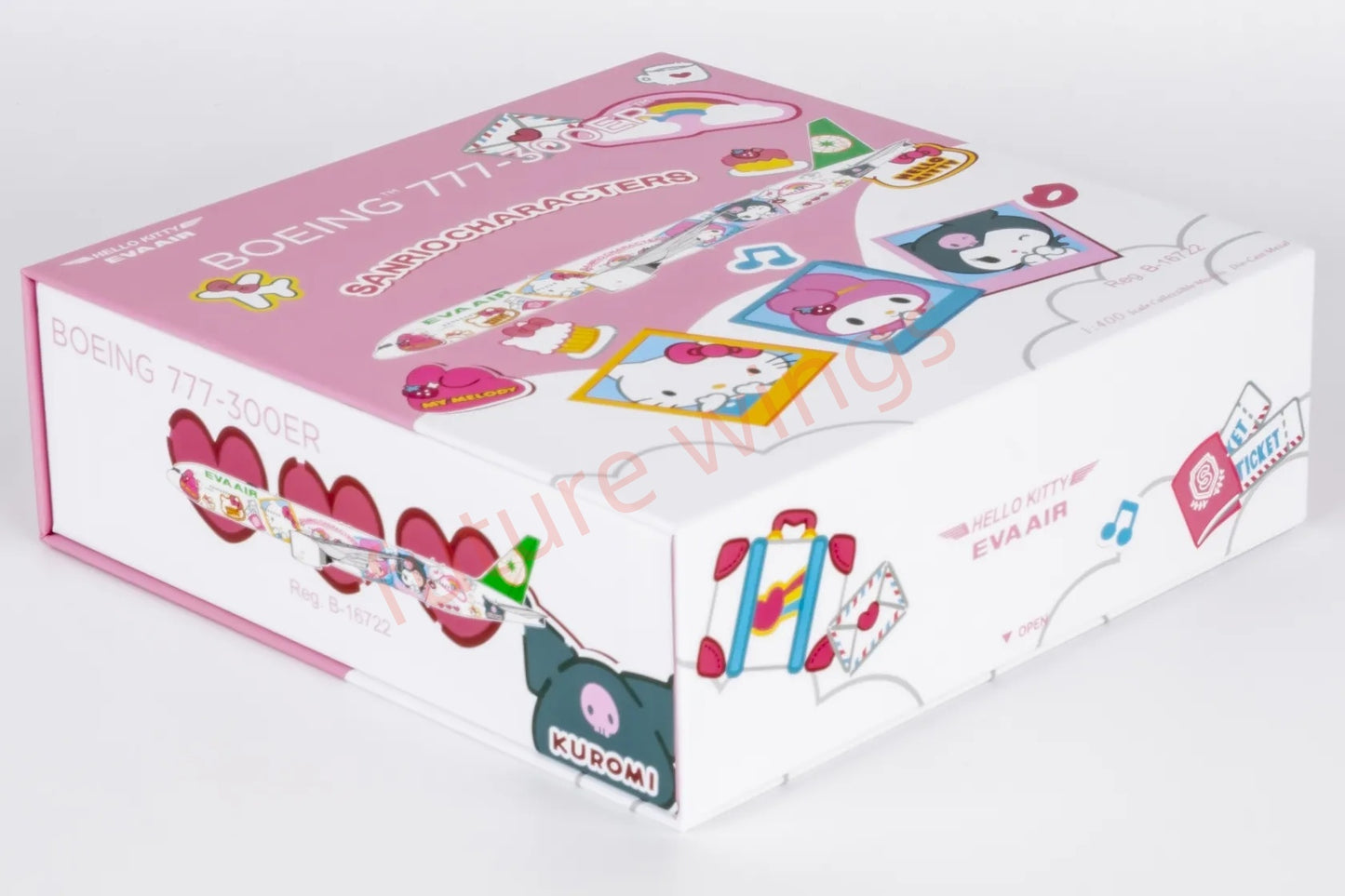 1:400 NG Models NG73075 EVA Air B777-300ER B-16722 "Hello Kitty""Luxury Package" Aircraft Model+Free Tractor