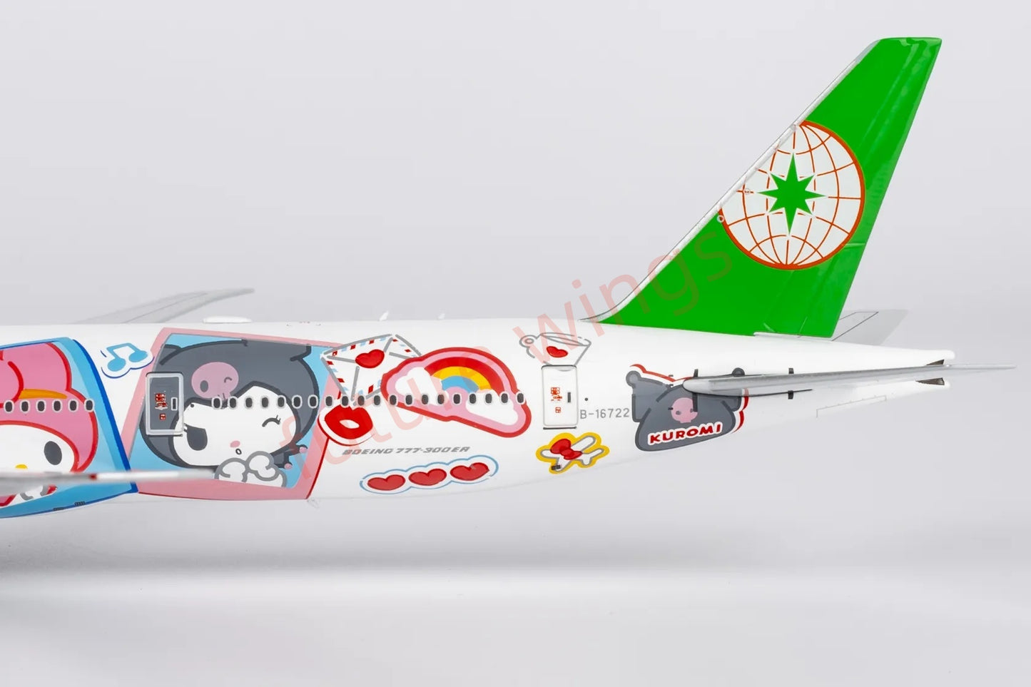 1:400 NG Models NG73075 EVA Air B777-300ER B-16722 "Hello Kitty""Luxury Package" Aircraft Model+Free Tractor