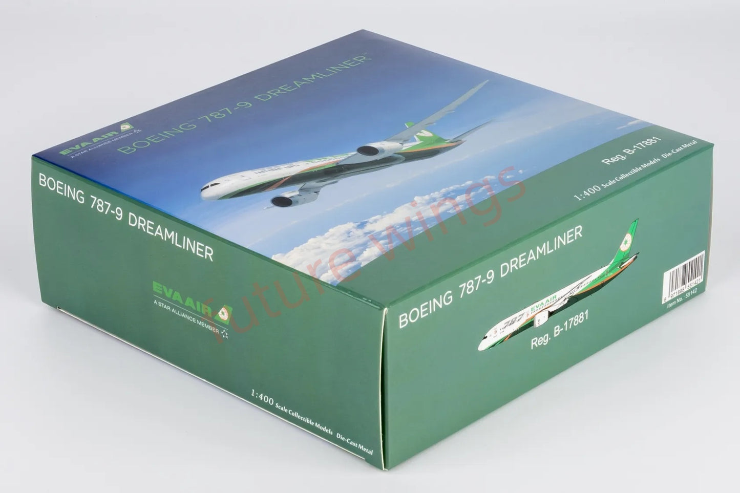 1:400 NG Models NG55142 EVA Air B787-9 B-17881 Aircraft Model+Free Tractor