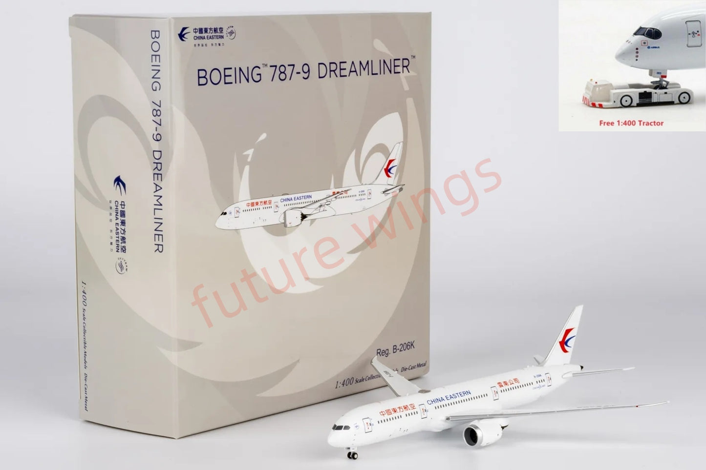 1:400 NG Models NG55138 China Eastern Airlines B787-9 B-206K Aircraft Model+Free Tractor