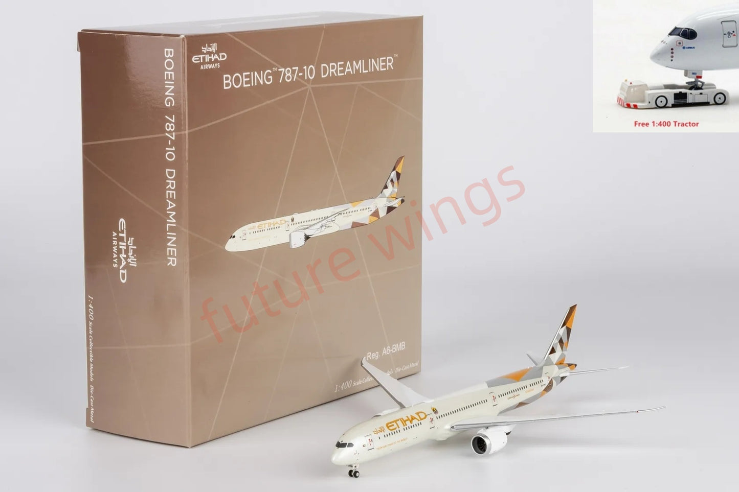 1:400 NG Models NG56032 Etihad Airways B787-10 A6-BMB Aircraft Model+Free Tractor