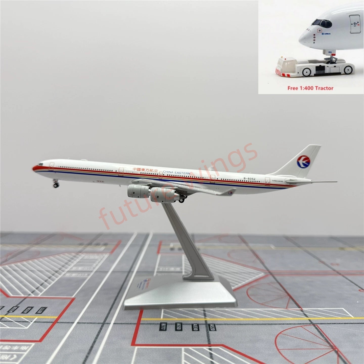 1:400 YY Wings China Eastern Airlines A340-600 B-6052 Aircraft Model+Free Tractor