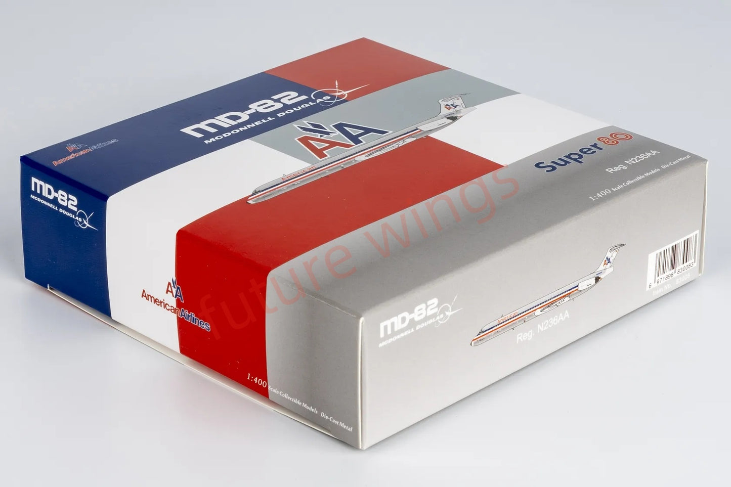 1:400 NG Models NG83008 American Airlines MD-82 N236AA Aircraft Model+Free Tractor