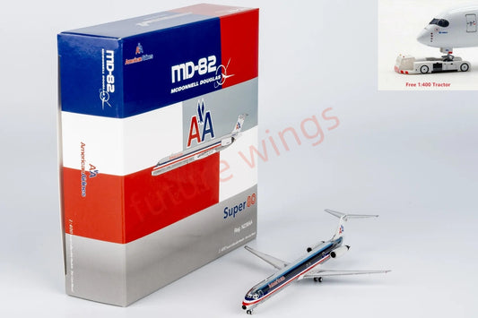 1:400 NG Models NG83008 American Airlines MD-82 N236AA Aircraft Model+Free Tractor