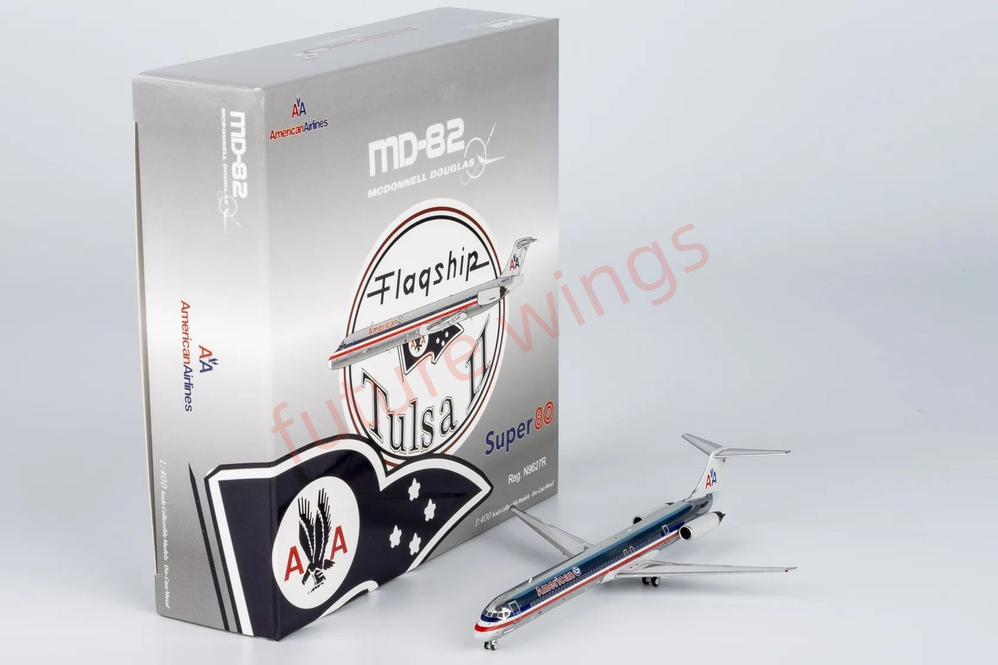 1:400 NG Models NG83009 American Airlines MD-82 N9627 Aircraft Model+Free Tractor