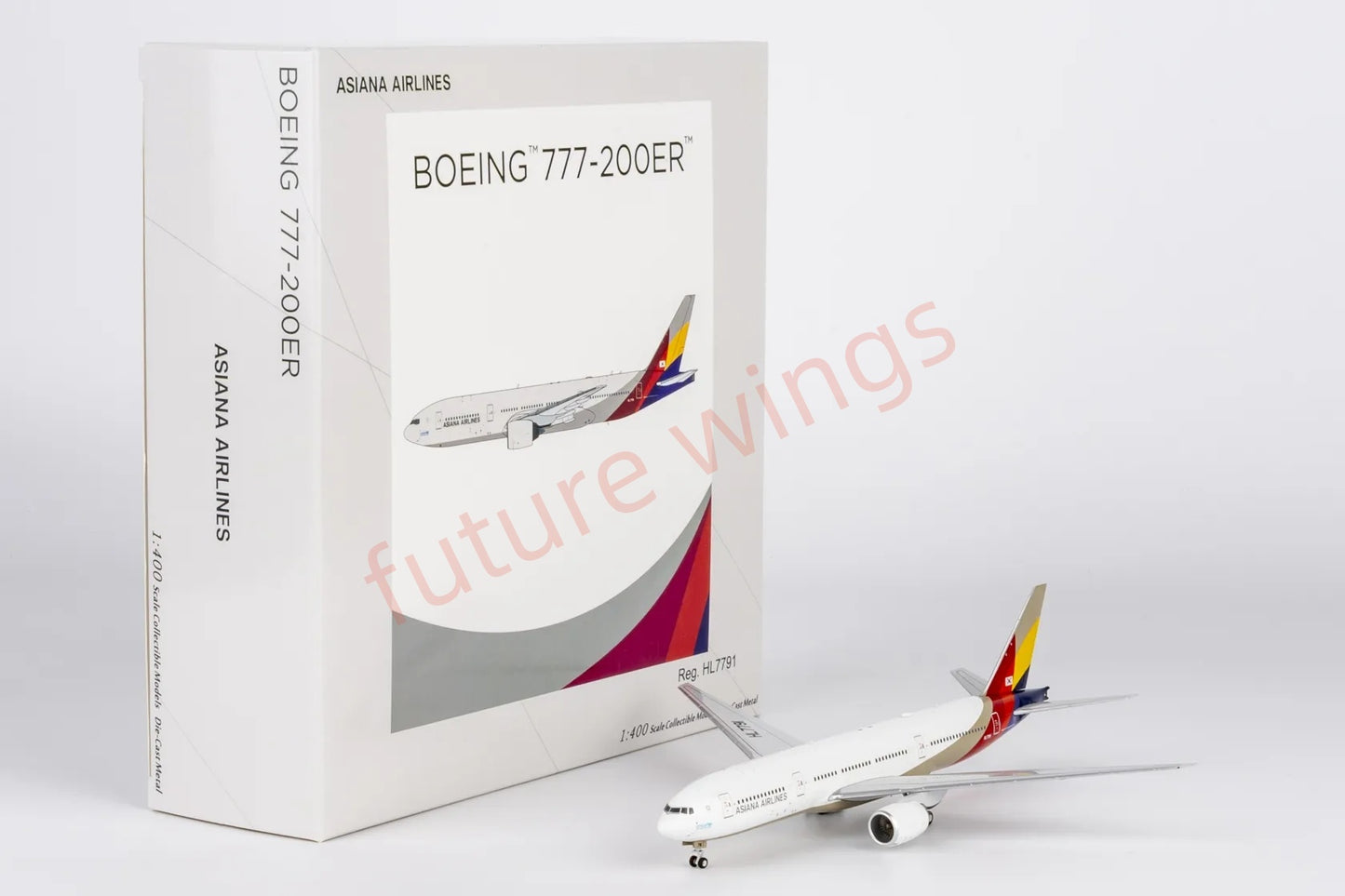 1:400 NG Models NG72066 Asiana Airlines B777-200ER HL7791 Aircraft Model+Free Tractor