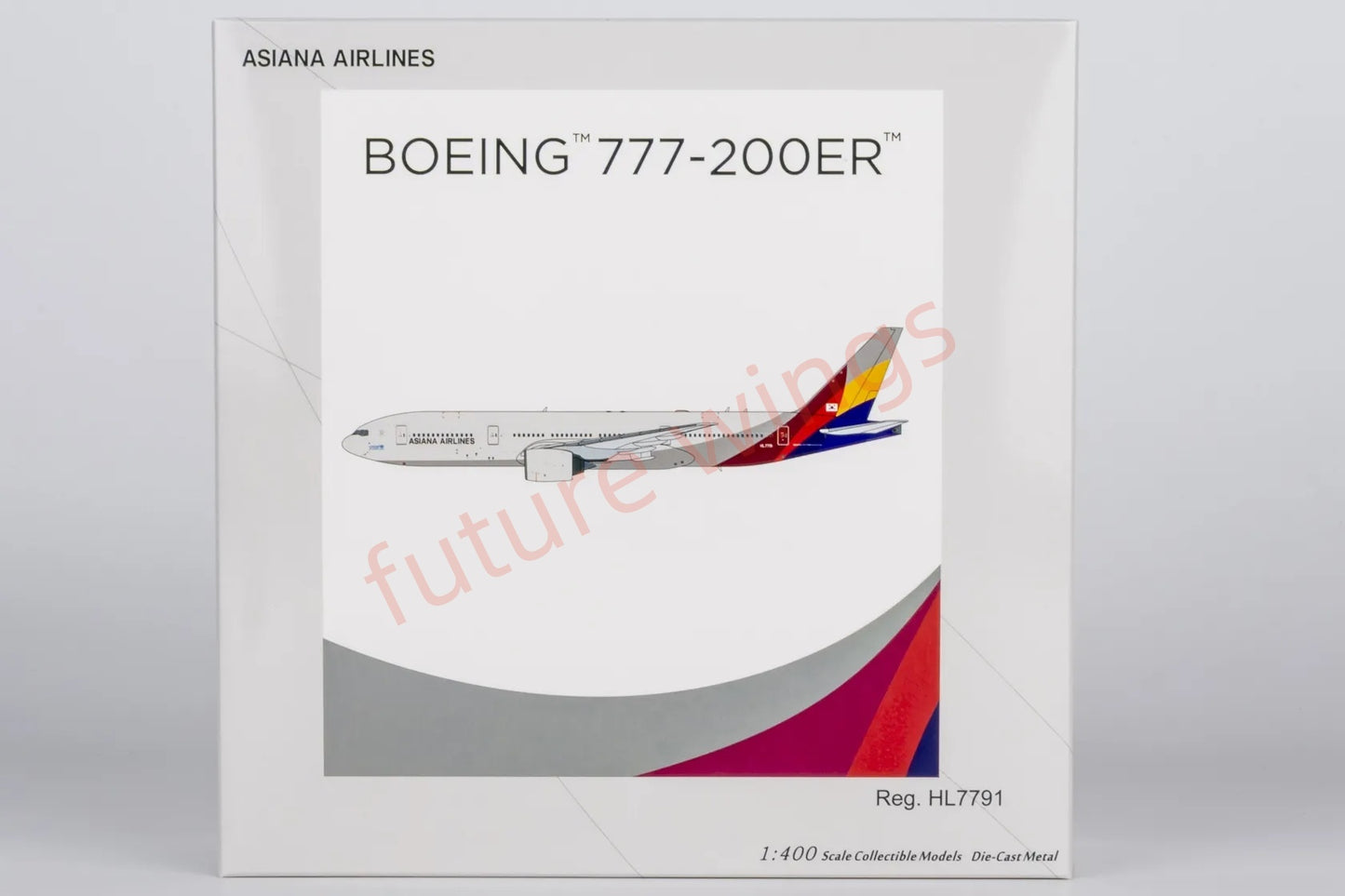 1:400 NG Models NG72066 Asiana Airlines B777-200ER HL7791 Aircraft Model+Free Tractor