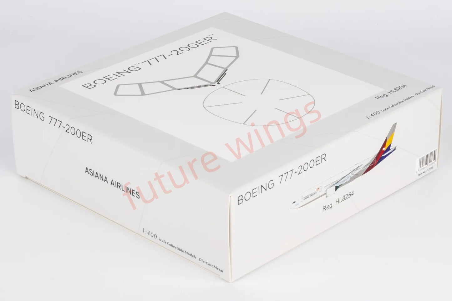1:400 NG Models NG72065 Asiana Airlines B777-200ER HL8254 Aircraft Model+Free Tractor