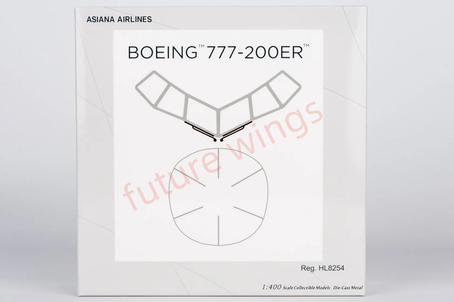 1:400 NG Models NG72065 Asiana Airlines B777-200ER HL8254 Aircraft Model+Free Tractor