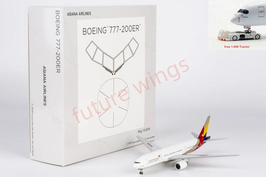 1:400 NG Models NG72065 Asiana Airlines B777-200ER HL8254 Aircraft Model+Free Tractor