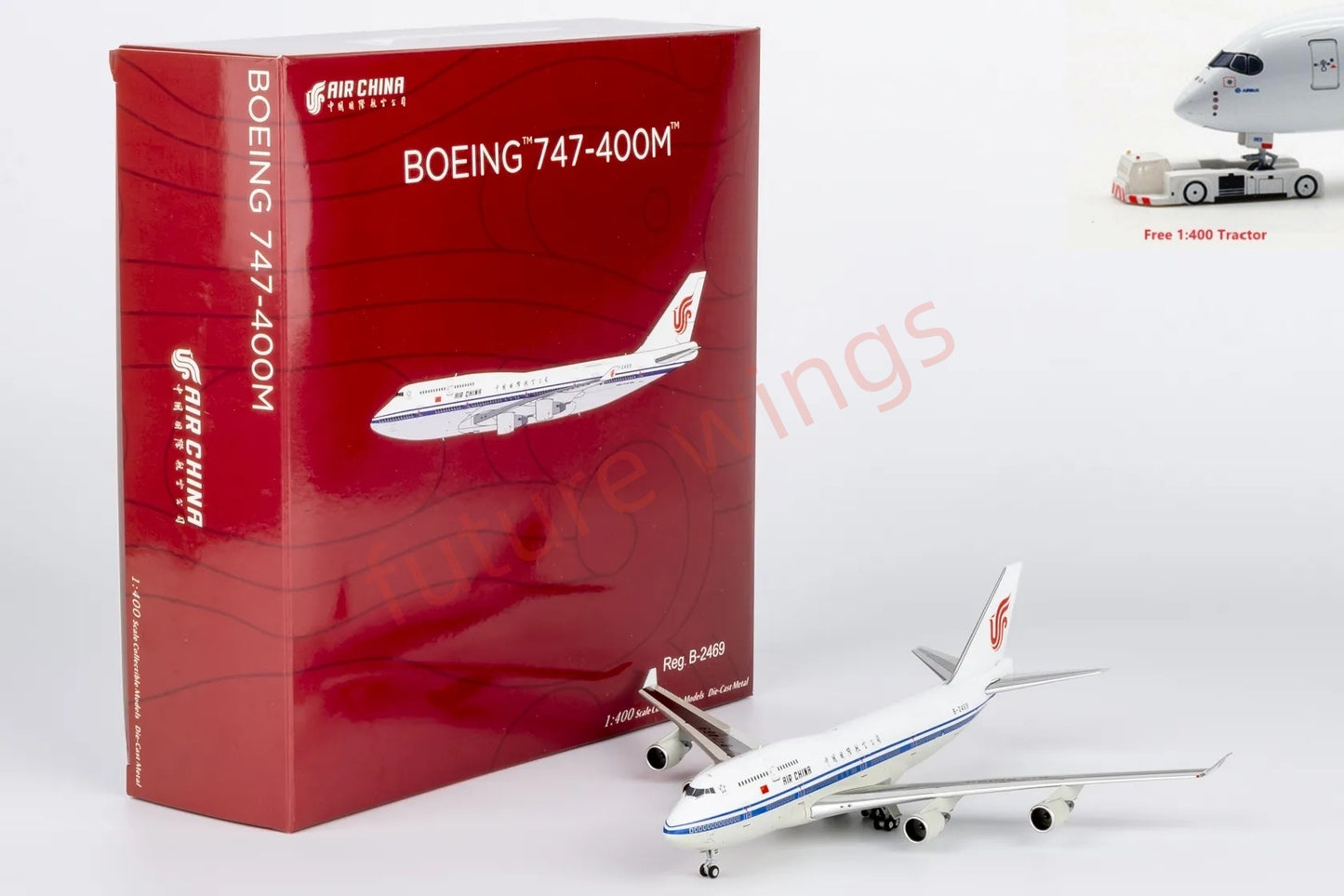 1:400 NG Models NG04008 Air China B747-400M B-2469 Aircraft Model+Free Tractor