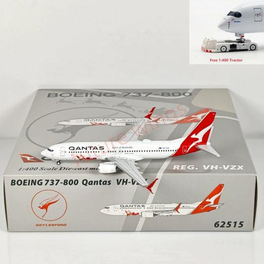 1:400 PandaModel Qantas Airways B737-800 VH-VZX Aircraft Model+Free Tractor
