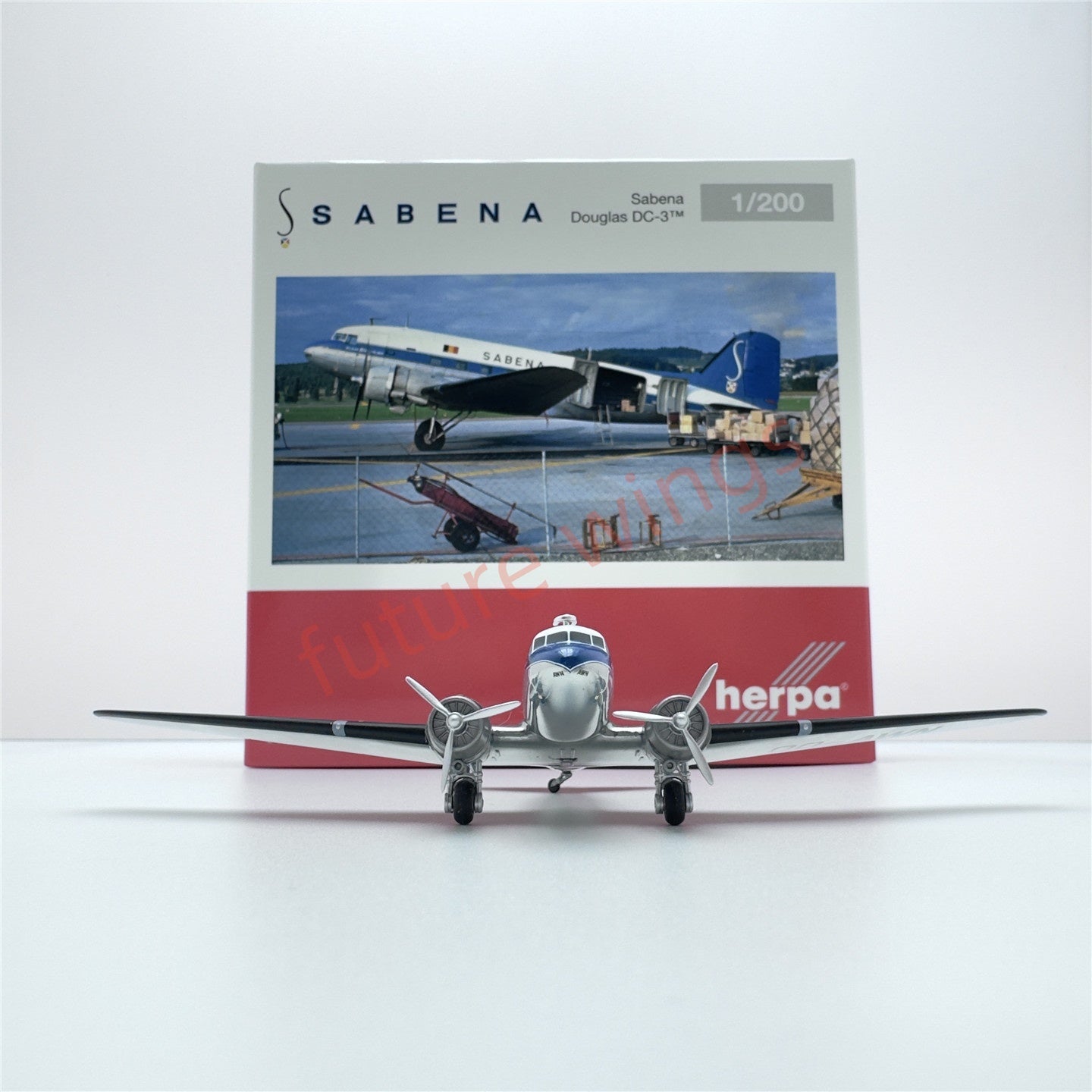 1:200 Herpa Wings PAN AM/Sabena/Swiss/Martin Air Douglas DC-3 Diecast Aircraft Model