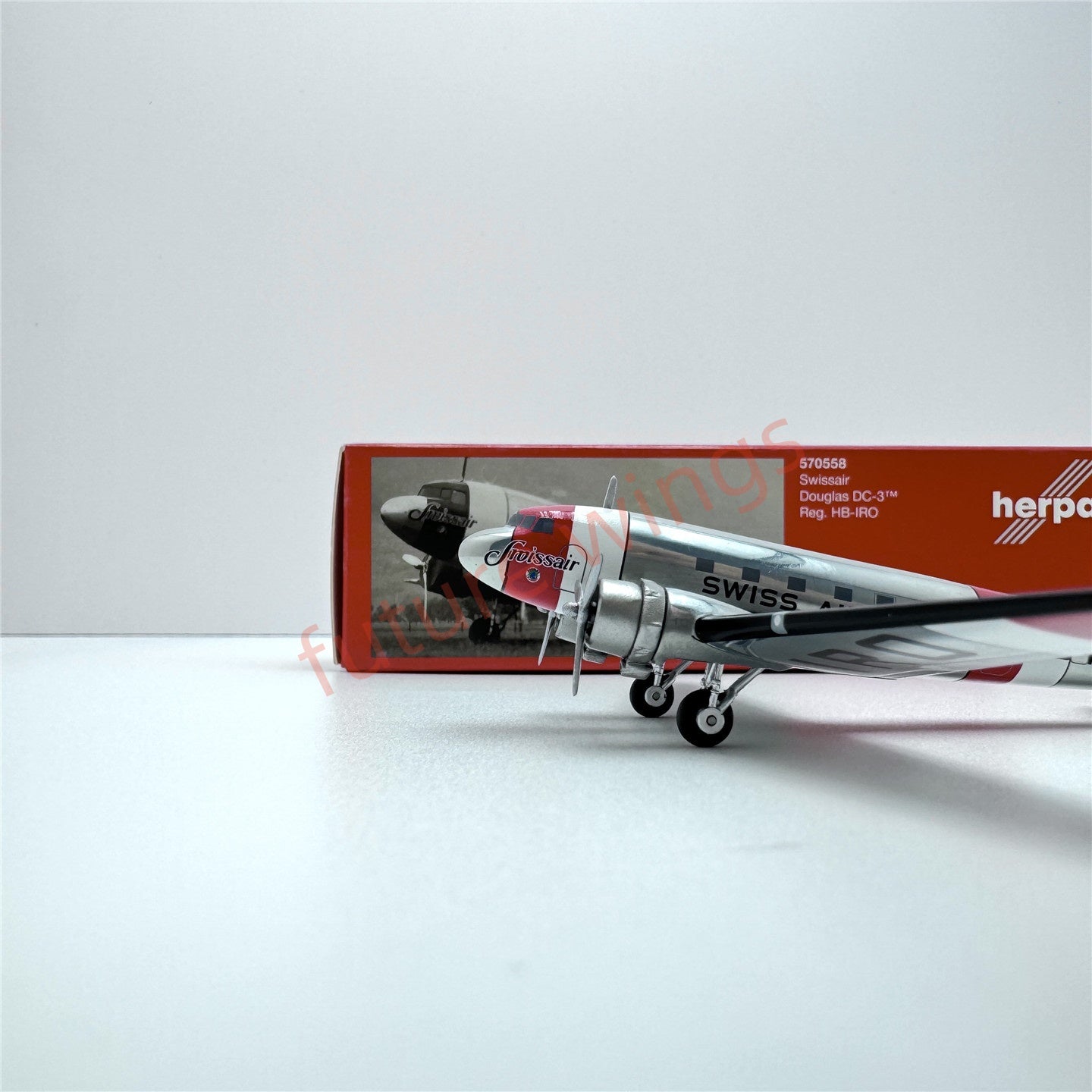 1:200 Herpa Wings PAN AM/Sabena/Swiss/Martin Air Douglas DC-3 Diecast Aircraft Model