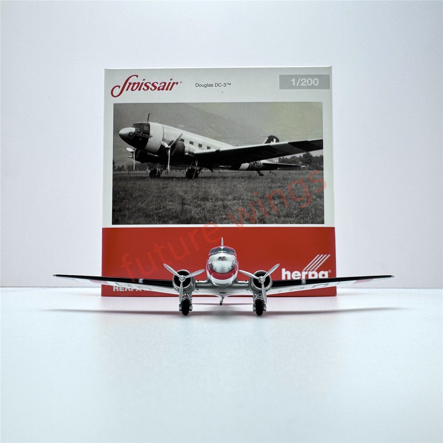 1:200 Herpa Wings PAN AM/Sabena/Swiss/Martin Air Douglas DC-3 Diecast Aircraft Model