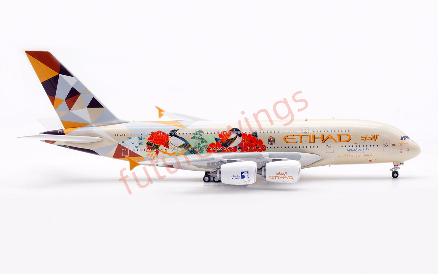 1:400 Aviation400 Etihad Airways A380 A6-APD Aircraft Model Free Tractor+Stand