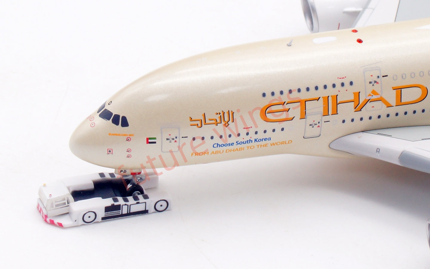 1:400 Aviation400 Etihad Airways A380 A6-APE Aircraft Model Free Tractor+Stand