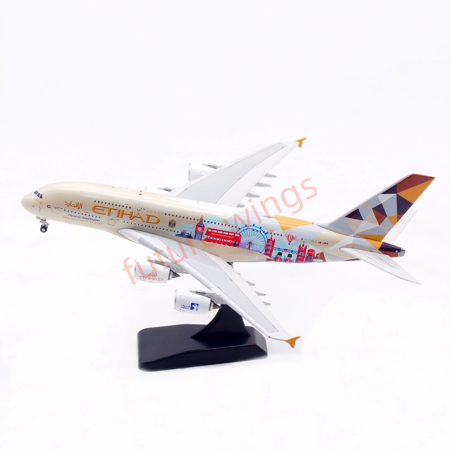 1:400 Aviation400 Etihad Airways A380 A6-APE Aircraft Model Free Tractor+Stand
