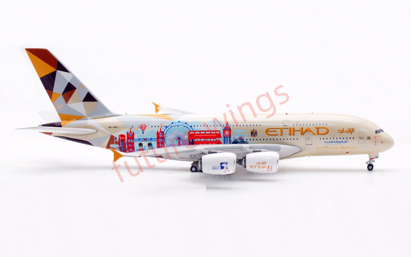 1:400 Aviation400 Etihad Airways A380 A6-APE Aircraft Model Free Tractor+Stand