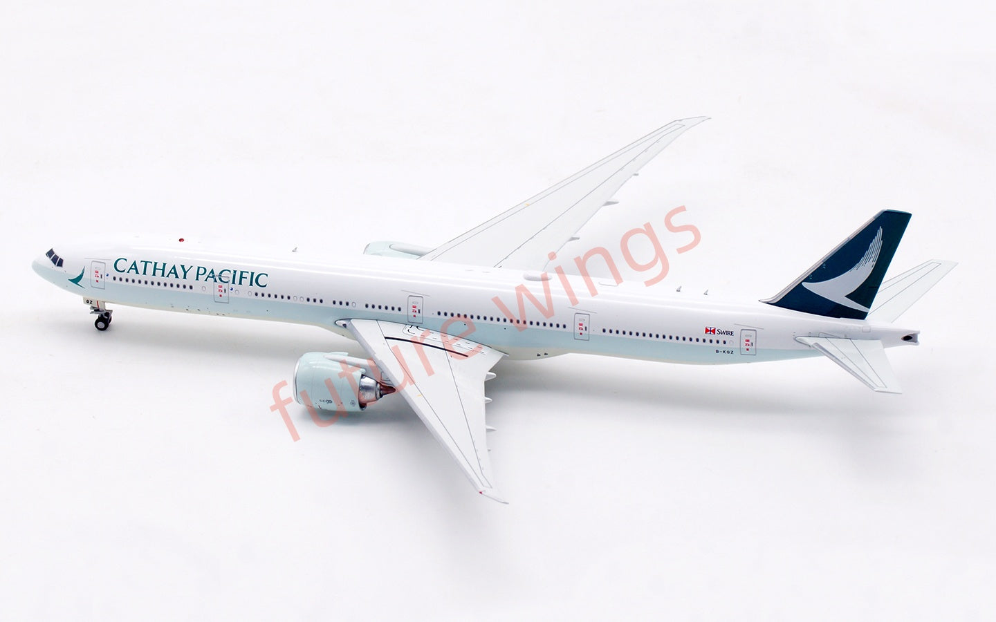1:400 Aviation400 Cathay Pacific B777-300ER B-KQZ Aircraft Model Free Tractor+Stand