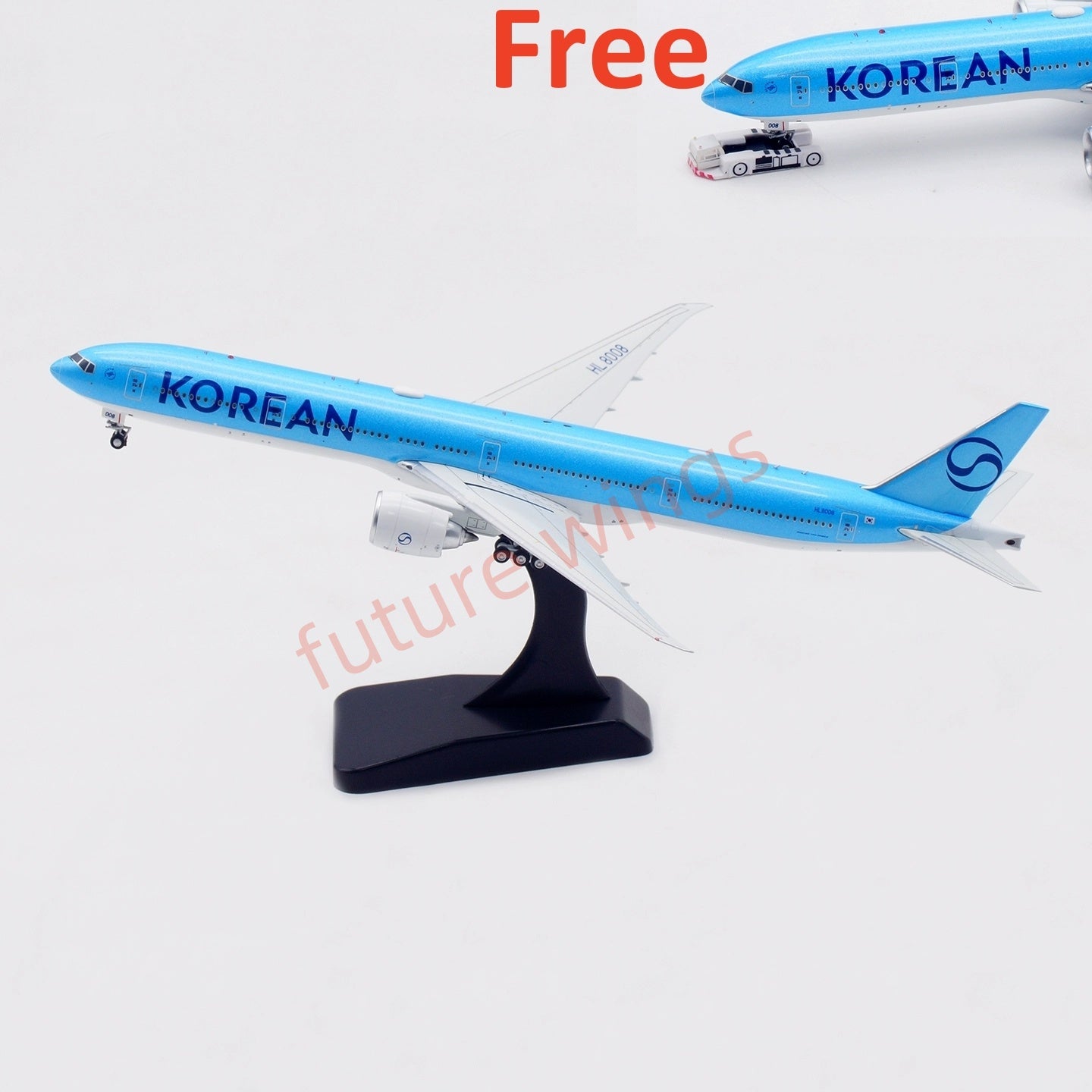 1:400 Aviation400 Korean Air B777-300ER  HL8008 Aircraft Model Free Tractor+Stand