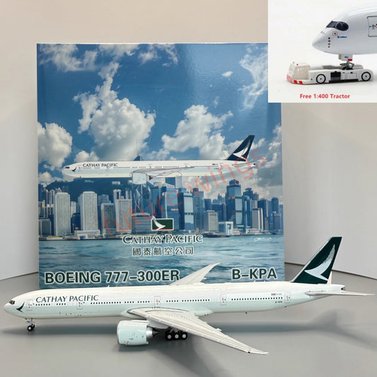 1:400 Geministar Cathay Pacific B777-300ER B-KPA Aircraft Model+Free Tractor
