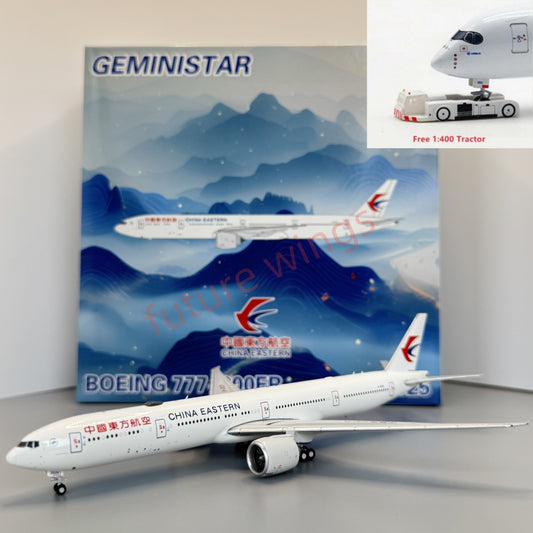 1:400 Geministar China Eastern Airlines B777-300ER  B-2025 Aircraft Model+Free Tractor