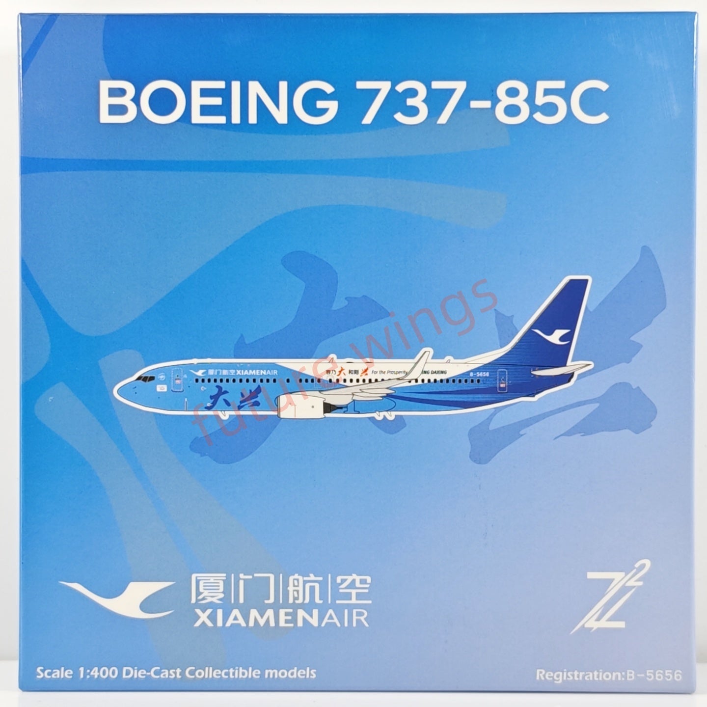 1:400 Z² MODEL Xiamen Air B737-800 B-5656  "DAXING Airport"Aircraft Model+Free Tractor