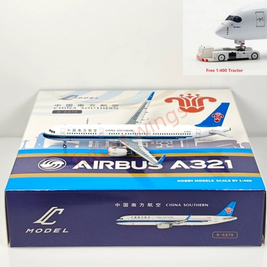 1:400 C model China Southern Airlines A321 B-6979 Aircraft Model+Free Tractor