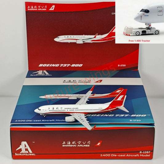 1:400 AeroPolaris ShangHai Airlines B737-800 B-16722 Aircraft Model+Free Tractor