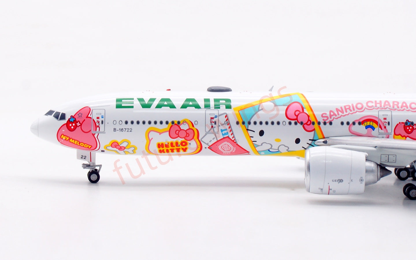 1:400 Aviation400 EVA Air B777-300ER B-16722 "Hello Kitty"Aircraft Model Free Tractor+Stand
