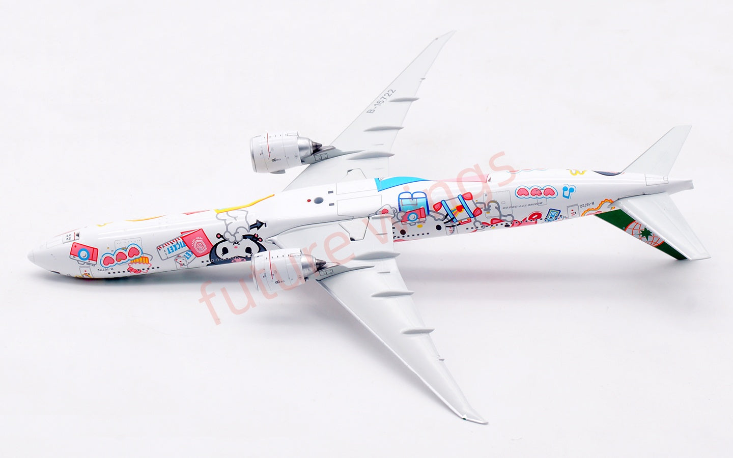 1:400 Aviation400 EVA Air B777-300ER B-16722 "Hello Kitty"Aircraft Model Free Tractor+Stand