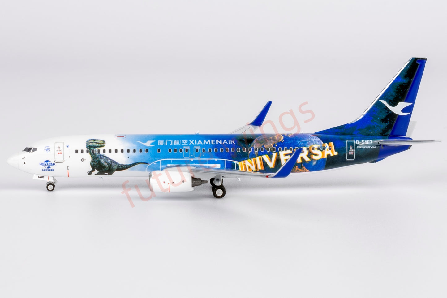 1:400 NG ModelsxBob Models NG58228 Xiamen Air B737-800 B-5487 "Jurassic World"Aircraft Model+Free Tractor
